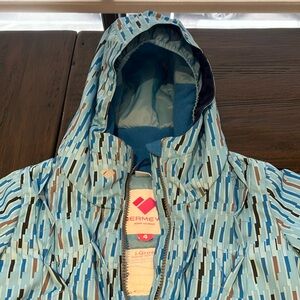 Obermeyer Girls Blue Patterned Hooded Winter Jacket